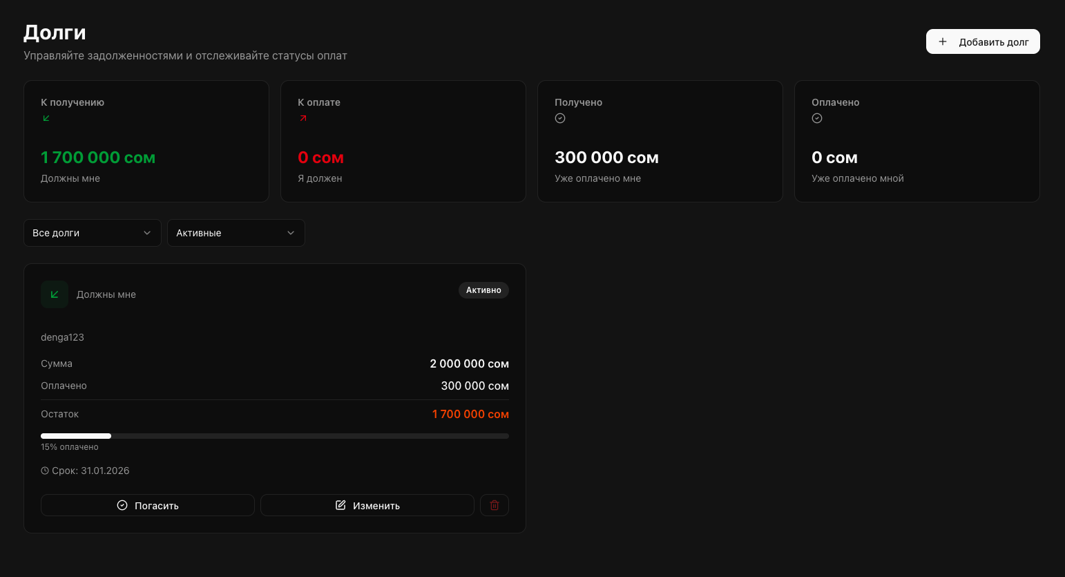 Список должников