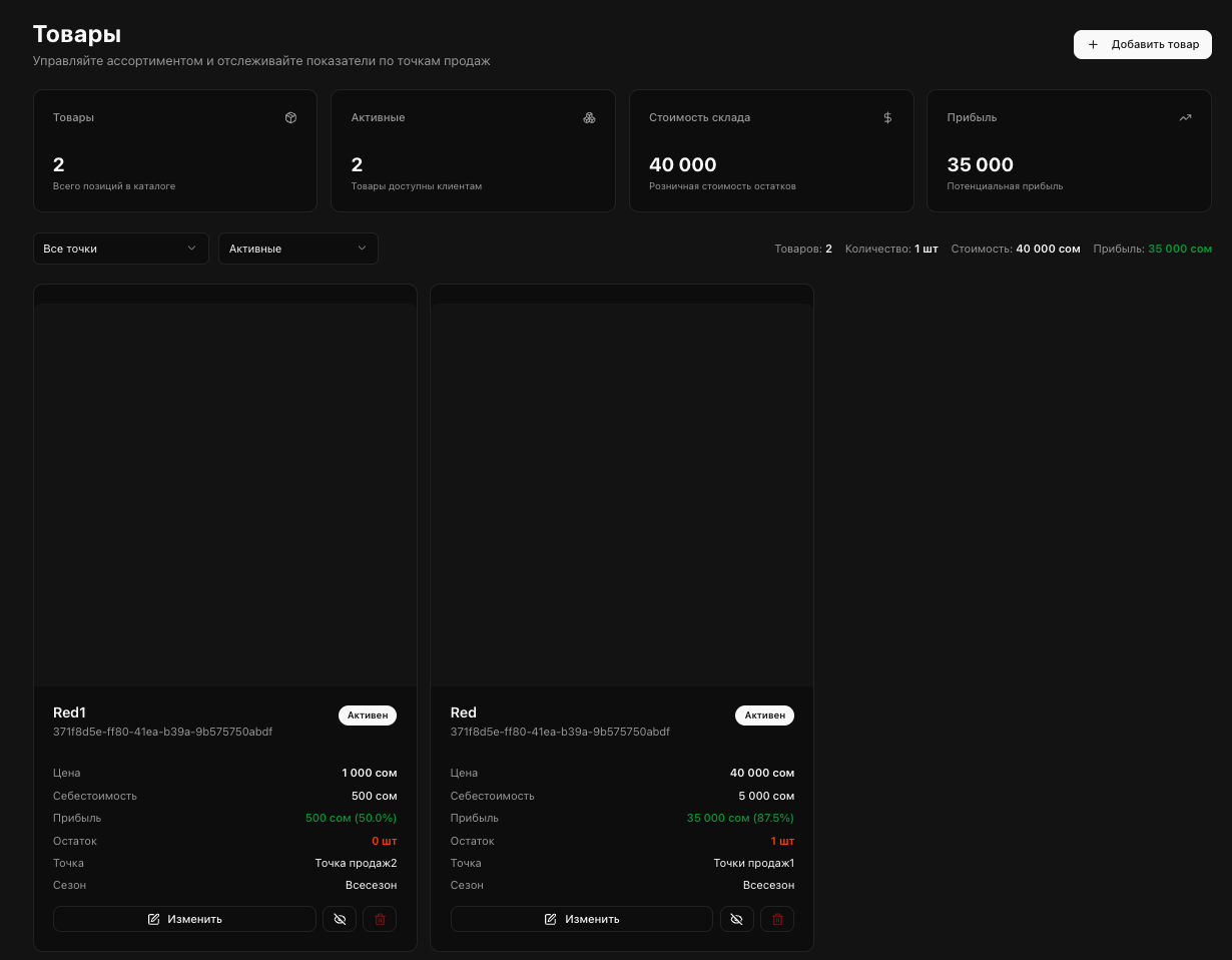 Список товаров